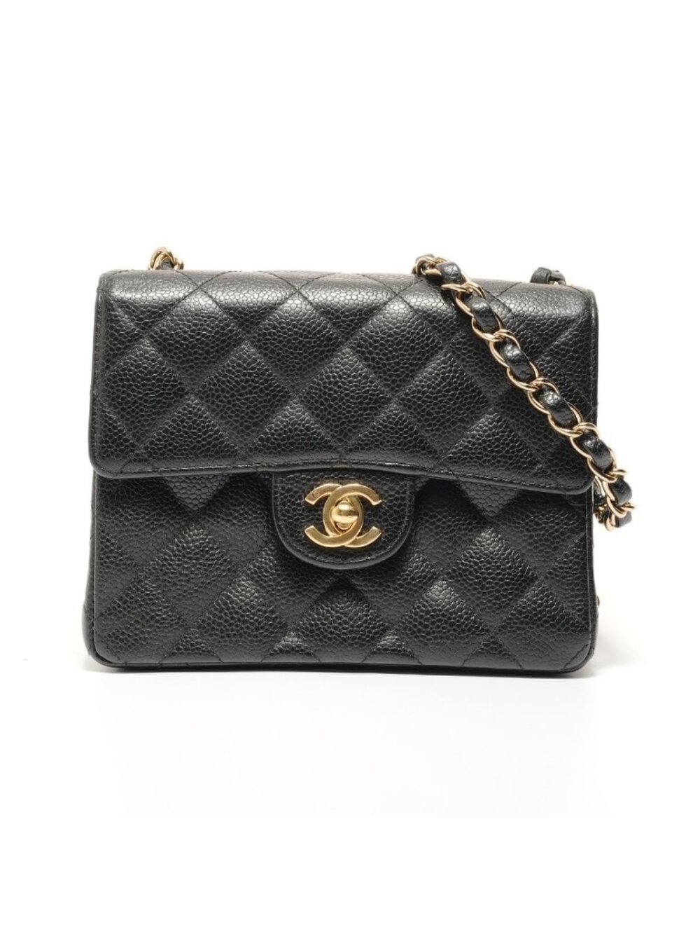 Chanel Shoulder Bag Caviar Leather Mini Quilted